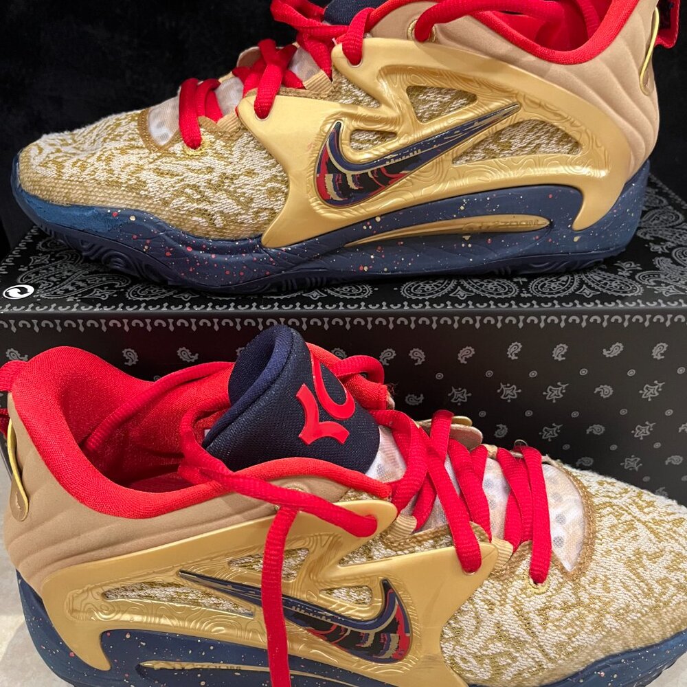 Nike Gold and Red Sneakers